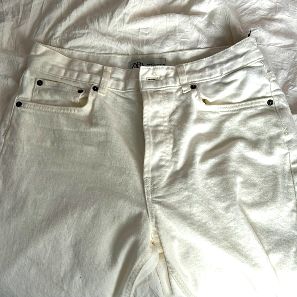White flared Zara Jeans